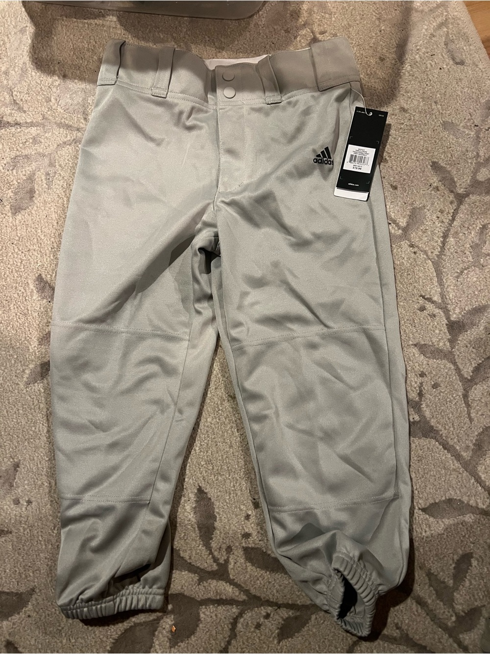 adidas Kid’s Light Gray baseball Pants